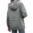 thumbnail image 3 of Women Hooded Jacket Waterproof Drawstring Hiking Rain Jacket Outwear Outdoor Sports Coat Jacket, 3 of 5