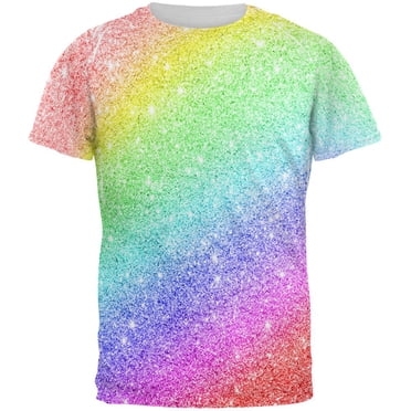 T-shirt pour Hommes LGBTQ Pride Faux Arc-en-Ciel Pailleté Partout