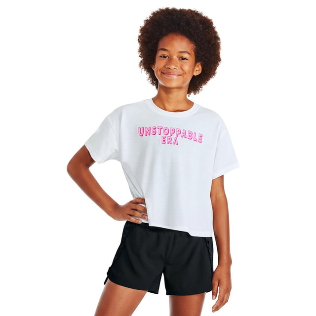 Athletic Works Girls' Graphic Boxy Fit T-Shirt