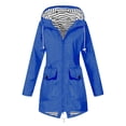 thumbnail image 2 of Meichang Manteau de Pluie pour Femmes Grande Taille Imperméable avec Capuche Actif Plein Air Randonnée Coupe-Vent Automne Manteau Décontracté Manches Longues Fermeture Éclair Complète Trench, 2 of 5