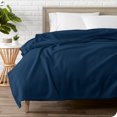 thumbnail image 2 of Bare Home Polar Fleece Bed Blanket - Lightweight - Premium Fleece - Double/Queen, Dark Blue, 2 of 7