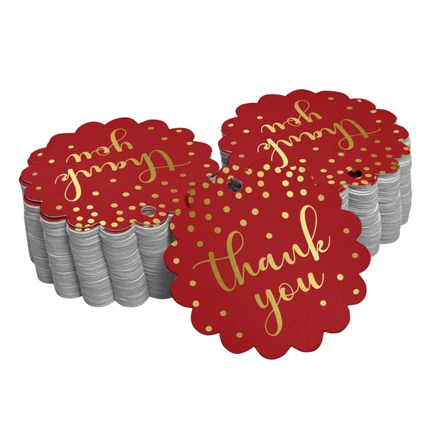 Inkdotpot Gold Foil Paper Hang Tags Thank You Bridal Shower Favor Tags 50 Piece