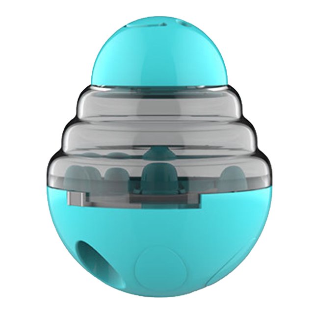 Pet Dog Food Dispensing Ball Dog Training Toy Pet Food Dispensing Ball Bite Interactive Prevent Dumping Design Puzzle Toy Dog Slow Feeding Ball For Puppy Lake Blue
