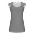 thumbnail image 4 of QUINDOS Womens Tops Gray Ribbed Summer Solid Color Camisole Sleeveless T-shirt Loose Tank Tops Womens Tank Tops, 4 of 4
