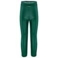 thumbnail image 3 of MSemis Girls Jazz Dance Leggings Metallic Ribbed Elastic Waistband Solid Color Toursers for Hip-hop Performance Green 140, 3 of 5