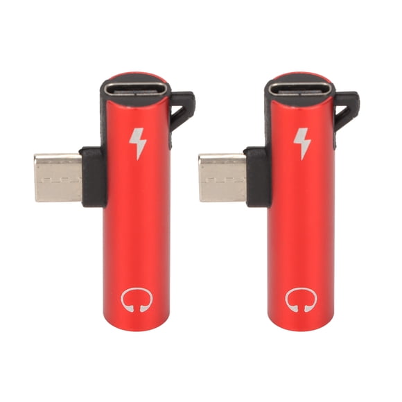 Usb 2PCS USB C to 3.5mm Audio Adapter 2 in 1 Audio Charging USB C to Audio Jack ABS USB C to AudioJack for Phone Tablet