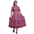 thumbnail image 1 of Bimba Robe-Chemise Mi-Mollet pour Femmes à Manches Roulées à Imprimé Floral Boutonnée - Xxx-Grand, 1 of 5