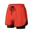 thumbnail image 2 of Styesk Mens Shorts Men Large Size Solid Color Casual Fashion Loose Sports Three-quarter Pants Drawstring Pockets Double Layer Exercise Shorts Pants, 2 of 6