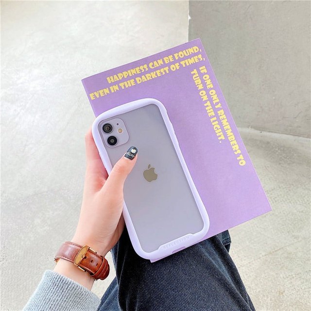 Clear Transparent Silicone Full-Body Protective Case – Shockproof, Ultra-Durable Gel TPU Cover (Purple,iPhone12)