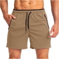 thumbnail image 1 of Plebaso Men's Gym Workout Shorts with Zipper Pockets Casual Drawstring Breathable Beach Shorts for Men, 1 of 2