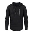 thumbnail image 1 of FAIWAD Men Hoodies Sweatshirt Long Sleeve Lace-up Slim Stretch Stylish Pullover Tops with Pockets, 1 of 7