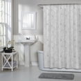 thumbnail image 1 of Hometrends Microfiber Decorative Fabric Shower Curtain in Marble or Butterfly Design, 1 of 5