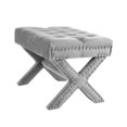 thumbnail image 3 of Posh Living Hazel X-Leg Transitional Velvet & Foam Ottoman in Gray, 3 of 7