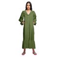 thumbnail image 4 of Moomaya Solid Nightdress For Ladies Cotton Ruffled Border Nursing Nightwear, 4 of 6