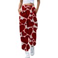 thumbnail image 1 of Bmisegm Stylish High Waist Cargo Joggers for Women | Comfortable Loose Fit with Functional Pockets & Adjustable Drawstring Ankle Design for Everyday Wear Red S, 1 of 3