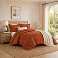 thumbnail image 1 of Swift Home Diamond Textured Soft Touch Duvet Cover Set, All Season Bedding with Zipper Closure, Includes Pillow Shams, Full/Queen, Brick, 1 of 5