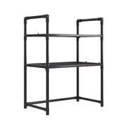 Bwiyojiz 19.88"Lx10.63"Wx28.74"H Countertop Microwave Thickened Shelf Oven Compartment Kitchen Spice Towel Home Accessories, Plastic, Black, Gifts for Family