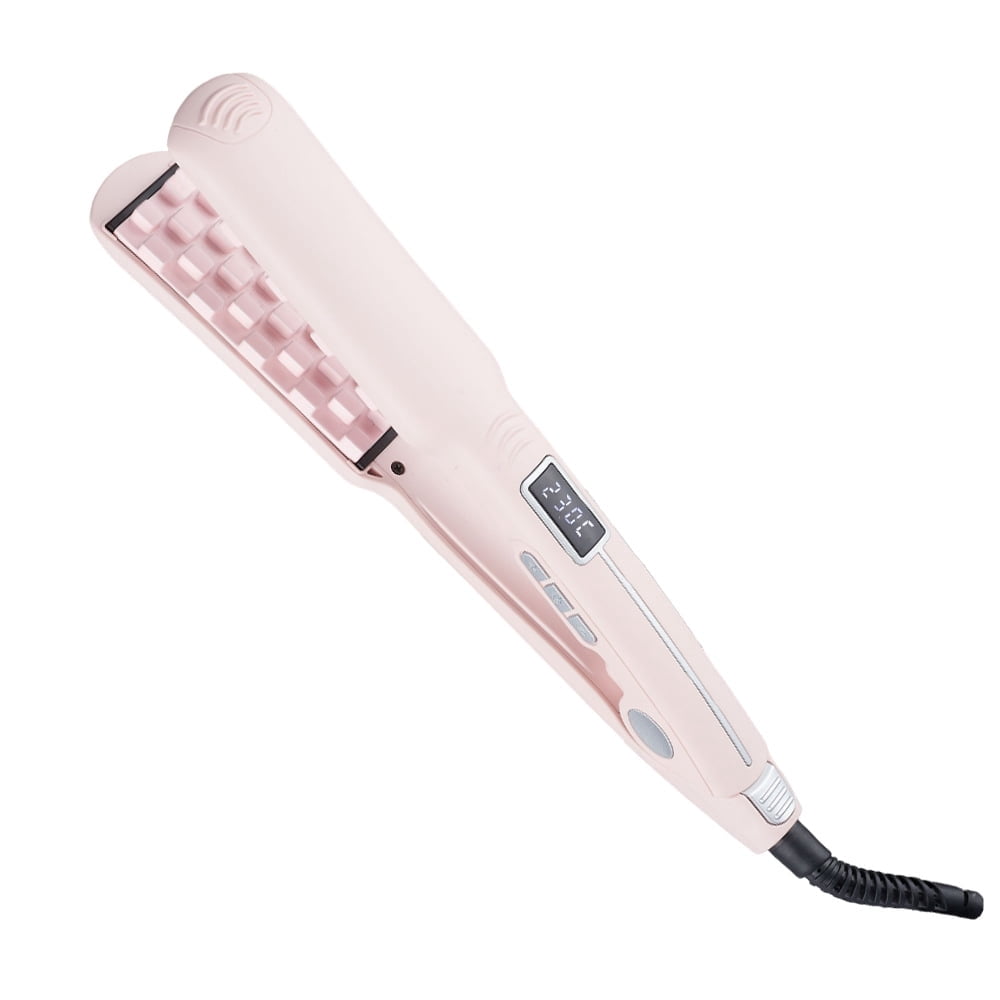 Hair Volumizing Iron for Root Lifting, Professional Ceramic Crimper for Instant Volume and Texture, Anti-Scald Flat Iron for Fine and Thin Hair, PINK