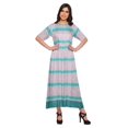 thumbnail image 1 of Moomaya Robe Plissée Imprimée Tunique à Manches au Coude Tenue d'Été Kurti pour Femmes, 1 of 5