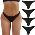 thumbnail image 1 of B91xZ Culotte Bikini Femme Underwears Microfibre Extensible Lisse, Noir P, 1 of 5
