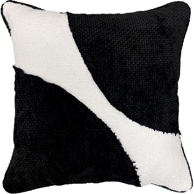 Mainstays Housse de coussin décoratif – Highway Black, coussin décoratif à rayures
