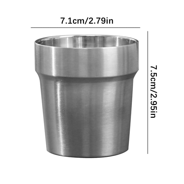 CEHVOM Stainless Steel Double-layer Beer Mug Hot Pot Tableware Barbecue Anti-scald Tea Cup Clearance