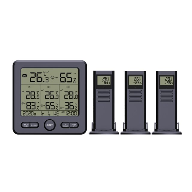 Wireless Thermometer with 3 Remote Sensors, Smart Alarm Temperature Monitor