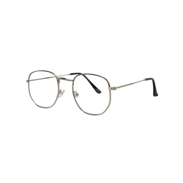 Lunettes Aviateur Rectangulaires Transparentes The One Who Knocks, Argent