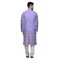 thumbnail image 3 of Atasi Indian Kurta Pyjama Jacket Set For Men Mandarin Collar Casual Clothing, 3 of 5