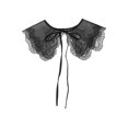 thumbnail image 1 of INSPIRE CHIC Detachable Fake Collar, Semi-Sheer Embroidery Mini Cape Neck Ruff for Blouse Black-5, 1 of 5
