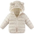 thumbnail image 1 of Curenmufel Girls Puffer Jacket Baby Boys Girls Toddlers Winter Coats Puffer Jacket Hooded Down Snow Jacket Coat Outerwear Size 18 24 Months (Beige,18-24 Months), 1 of 7