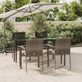 thumbnail image 1 of vidaXL 5 Piece Garden Dining Set with Cushions Black and Grey Poly Rattan, 1 of 5