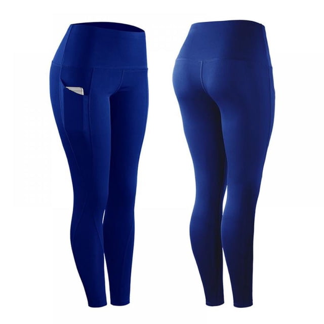 Pantalon Legging Haute Élasticité Femme Uni Extensible Compression Tenue de Sport Décontractée Yoga Jogging Leggings Pantalons avec Poche
