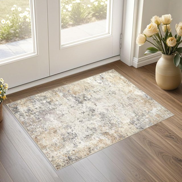 x Area Rug Living Room Rugs - Washable Neutral Modern Abstract Soft Thin Large Rug Indoor Floor No Slip Rug Carpet for Bedroom Under Dining Table Home Office Decor -