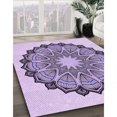 thumbnail image 3 of Ahgly Tapis Rectangulaire Lavable en Machine Intérieur Transitionnel Fleur Rose, 7 Pieds x 9 Pieds, 3 of 7