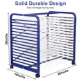 thumbnail image 2 of BeesClover Art Drying Rack, 16 Removable Shelves Mobile Paint Drying Rack with Lockable Castors, Canvas Rack Art Storage Ideal for Schools and Art Studios 18" D x 26" W x 26" H Blue, 2 of 7