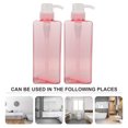 thumbnail image 4 of KAKOWELY 2PCS 650ML Four-square Emulsion Bottle Body Wash Shampoo Pump Bottle Portable Refillable Hand Soap Dispenser Bottle Large Capacity Lotion Bottle for Home Hotel Use(Pink),2.64"X2.64"X7.87", 4 of 5