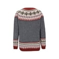 thumbnail image 4 of Fair Isle Sweater Cardigans Women Plus Size Vintage Ethnic Button Front Cardigan Long Sleeve Fall Knitted Boho Tops Wine, 5XL, 4 of 6