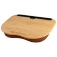 thumbnail image 3 of Lap Desk with Pillow Cushion, Portable Bamboo Laptop Stand with Slot for Tablet / Phone, Lightweight Laptop Desk Tray, Computer Bed Table for Home Travel, Support up to 14" Laptops, 3 of 6