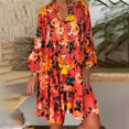 thumbnail image 3 of XZNGL Mini Dress for Women Summer Womens Ladies Loose Print Three Quarter Sleeve Mini Dress Summer Dress 3/4 Sleeve Dress for Women Summer Dress for Women Womens Summer Dress, 3 of 9