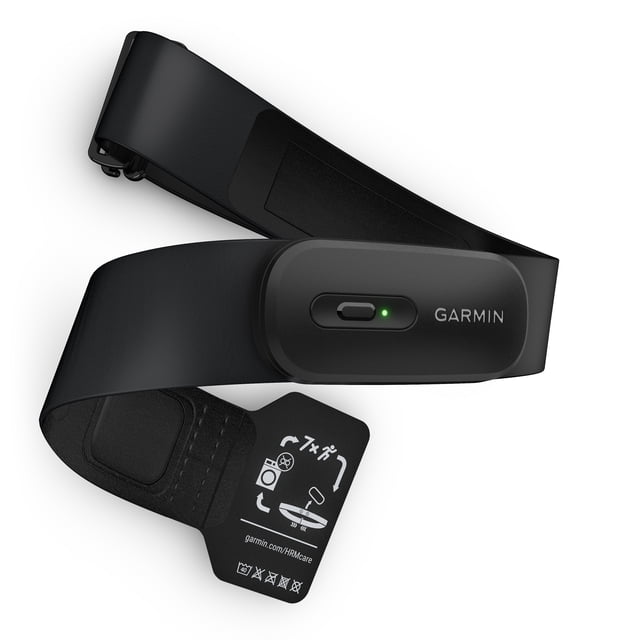 Garmin HRM 200 Moniteur de Fréquence Cardiaque - TP-S avec une Sangle Noire Ajustable et un module de Capteur Rectangulaire Affichant une DEL Verte et le logo Garmin, Conçu pour Transmettre des Données Précises de Fréquence Cardiaque en Temps Réel et de VRC aux Montres Intelligentes Garmin Compatibles et aux Équipements de Mise en Forme, avec instructions d'Entretien pour Sangle Lavable à la machine.