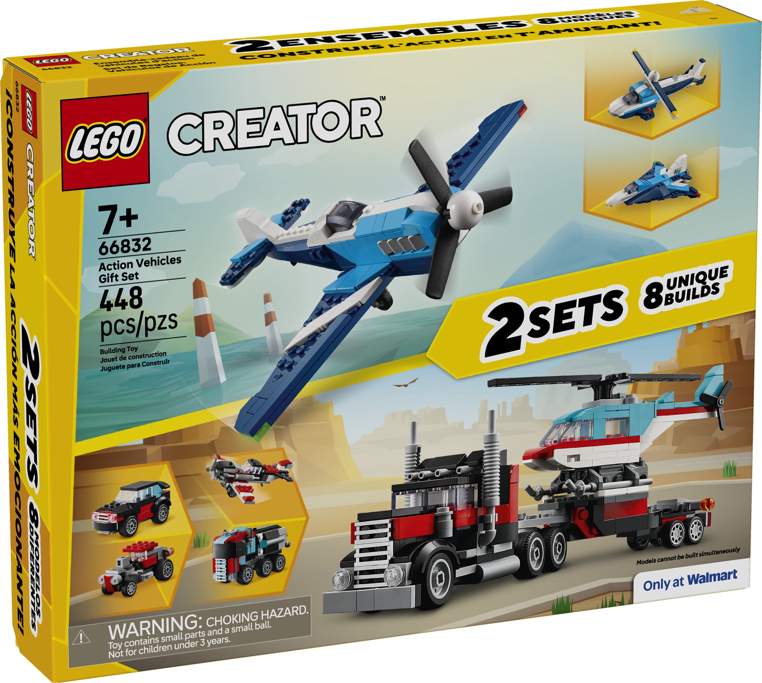 LEGO Creator Action Vehicles Gift Set - Building Toys for Boys & Girls, Ages 7+ - Toy Truck, Helicopter & Plane - Gift for Birthdays - 66832