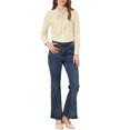 thumbnail image 2 of INSPIRE CHIC Blouse Chemise à Manches Longues de Travail pour Femme à Col Noué Boutonnée TP Beige, 2 of 7