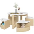 thumbnail image 1 of Qaba 5 Piece Kids Table and Chair Set with Storage for Kids Room, White, 1 of 10