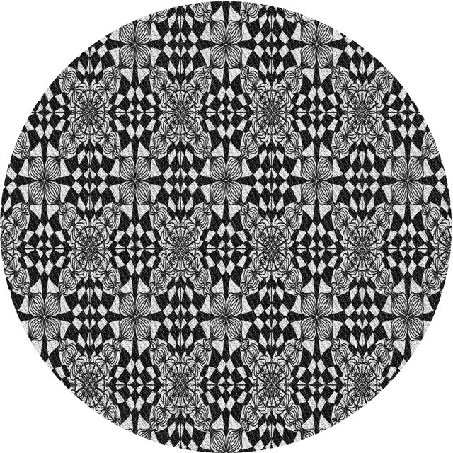 Ahgly Tapis Rond Lavable en Machine Intérieur Transitionnel Gris Minuit, 4 Pieds Rond