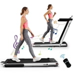 Pemberly Row Up To 7.5MPH 2.25HP Single Display Screen Treadmill in Silver