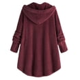 thumbnail image 2 of Winter Coat Sweatshirt for Women Plush Solid Button Long Sleeve, 2 of 9
