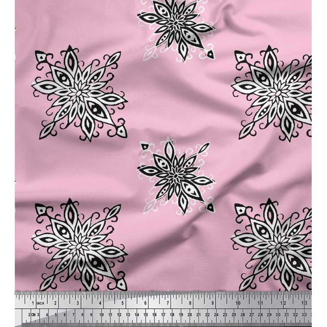Soimoi Rayon Fabric Floral Block Fabric Prints by Yard 42 Inch Wide