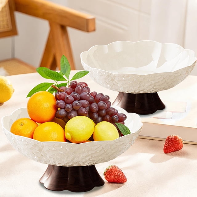 Fruit Serving Tray | Vegetable Plate with Detachable Base | Drainage Platter for Snacks Candy | Lightweight Plastic Serving Dish for Home Kitchen Dining Room Living Room Party Picnic