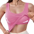 thumbnail image 1 of HNMKIU Longline Tank Tops For Leggings Women's Plus Size Solid Ribbed U Neck Tank Top With Built In Pads For Summer, 1 of 4